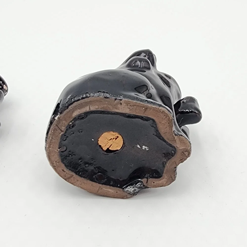 Vintage Anthropomorphic Black Frog Salt Pepper Shakers Japan Mid Century Rare